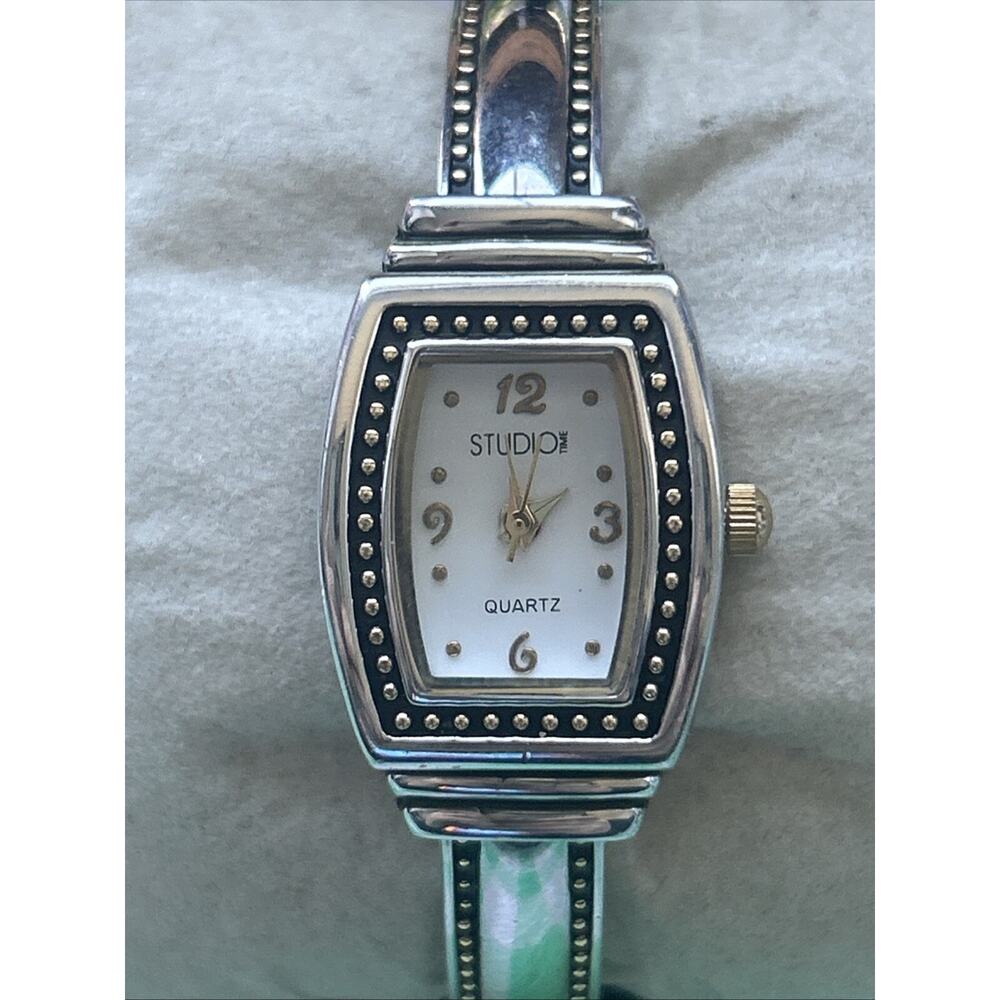 Studio Time Two Tone Women’s Cuff Watch